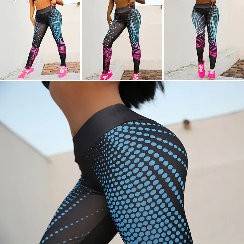 2019 абзац Йога костюм печатных женские брюки для занятий йогой и спортом Фитнес