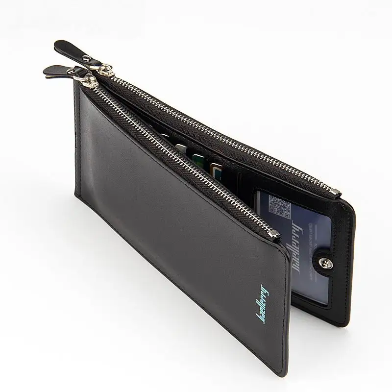 Черный 100 шт кожаный RFID блокирующий держатель для кредитных карт мужской дорожный паспорт Длинный кошелек женский деловой ID держатель 16 бумажник для карт - Цвет: Черный