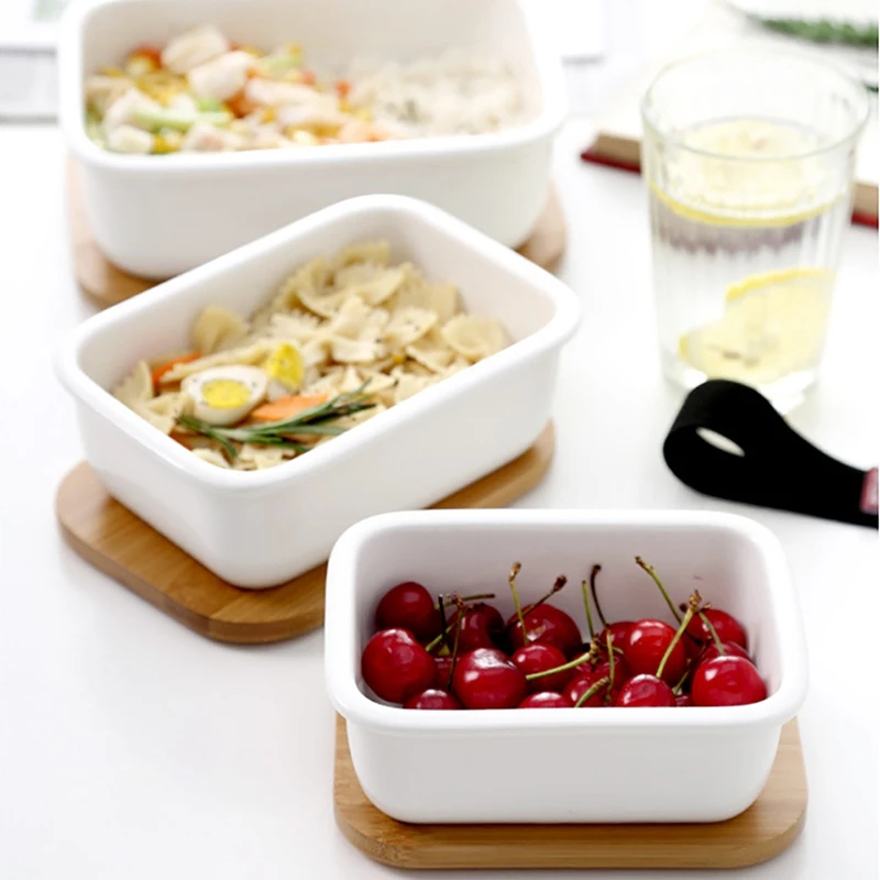 Микроwavable Ланч бокс Bamboo Ceramic Bento Box теплоизоляция контейнер для еды хранения