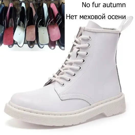 white 2 None lining DJSUNNYMIX/Новинка; ботильоны для женщин в английском стиле; сезон осень-зима; женские кожаные ботинки из натуральной кожи; унисекс; большие размеры 35-46 - Цвет: white 2 None lining
