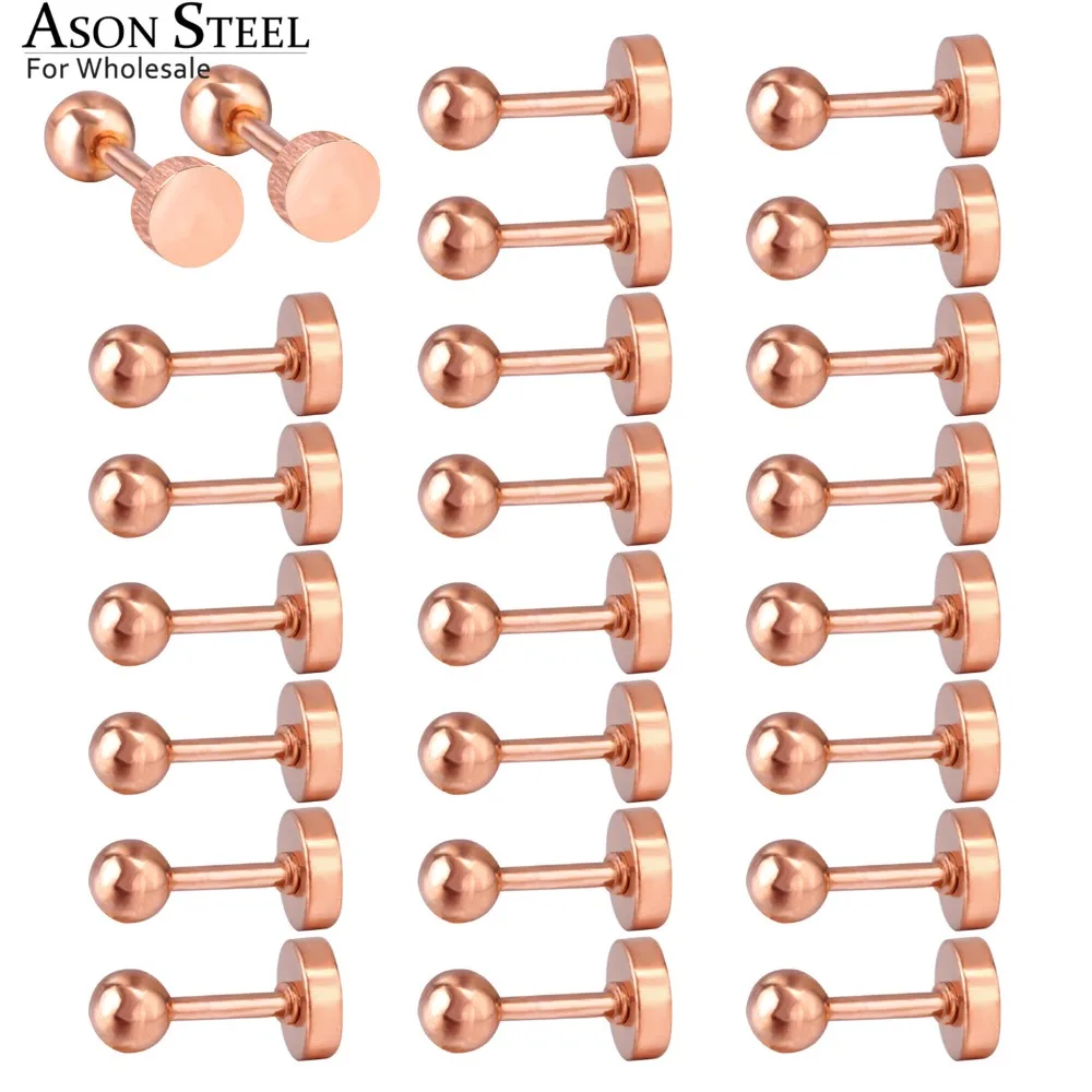 

ASONSTEEL Anti-allergy Round Earrings for Women Stud Earrings Rose Gold Stainless Steel Earrings Classic Jewelry Gift