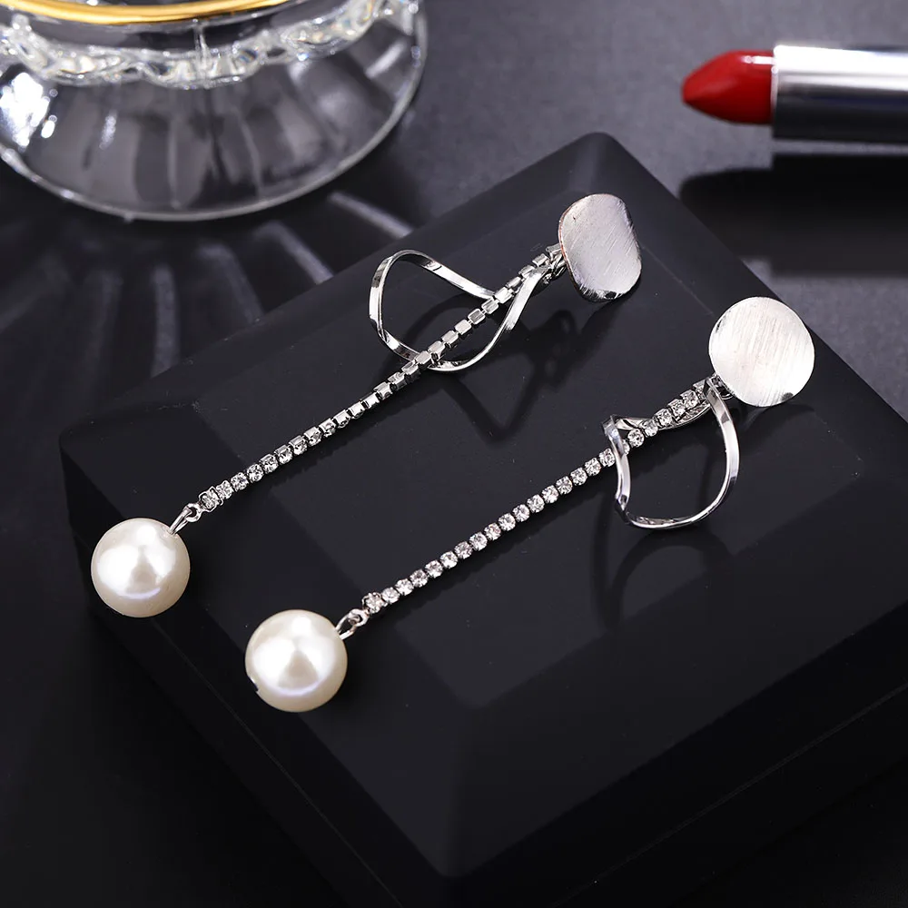 Новинка модные висячие серьги HanCheng в форме спирали Висячие жемчужные длинные