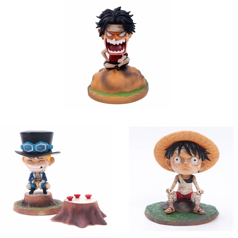 Аниме one piece ПВХ экшн-фигурка Q version Sabo Portgas D Ace Обезьяна Луффи три брата детская