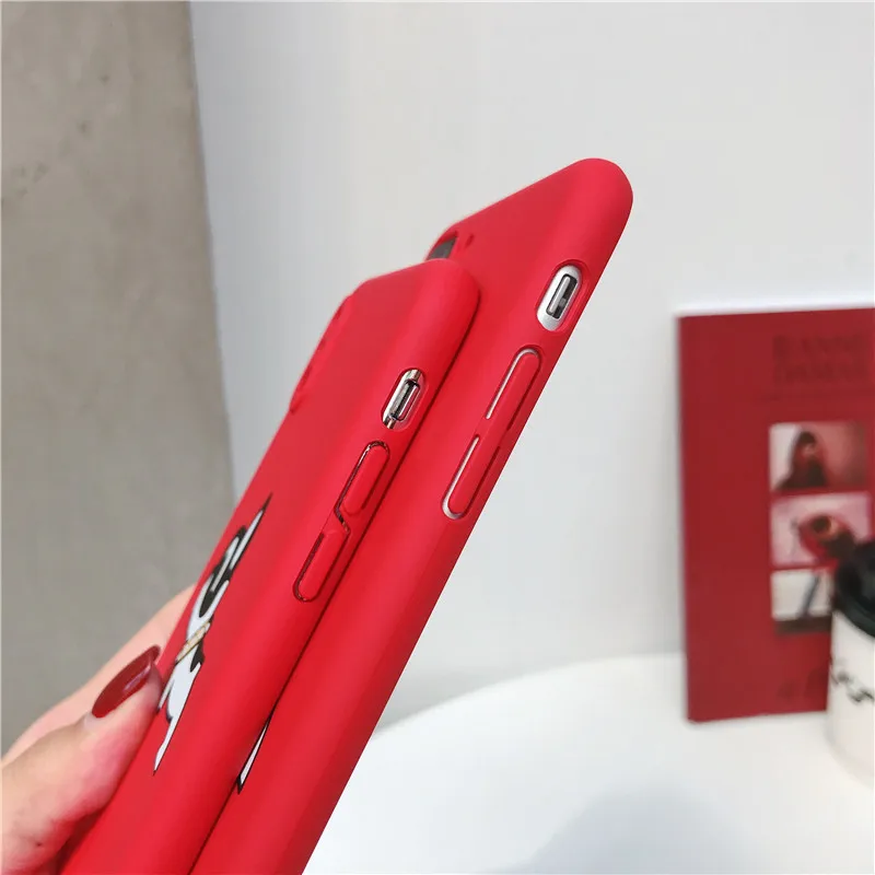 Милые красные чехлы для iPhone 7 XS MAX XR 8 6 6s Plus с французским бульдогом матовая задняя