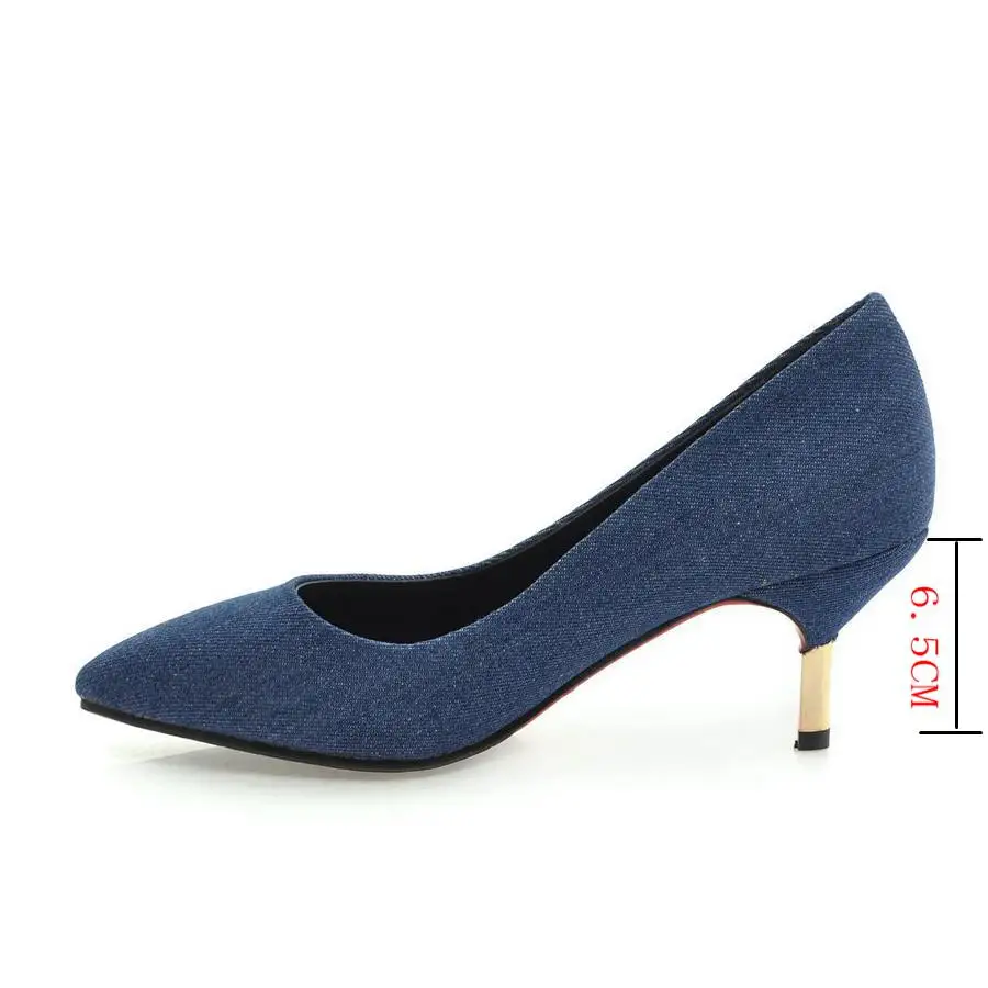 ASILETO brand Denim Women Pumps shoes High Heels Pointed toe blue jeans Party Lady Stilettos sapatos chaussures S304|stilettos mujer|pointed