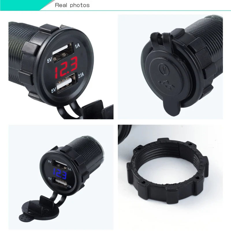 2-в-1 Dual USB Зарядное устройство Мощность Порты и разъёмы светодиодный цифровой