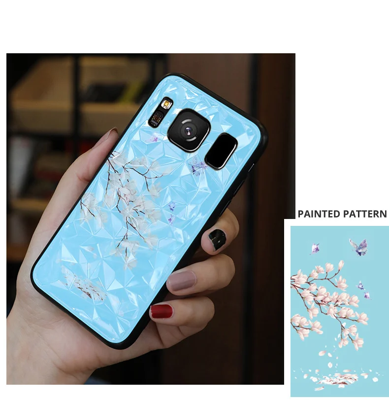 3D чехол с алмазной текстурой для Samsung Galaxy S10e S10 S9 S8 Plus + Note 8 Note9 чехлы ромбовидный