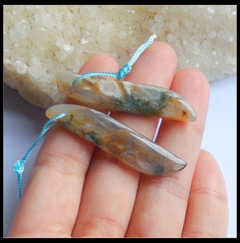 Женские серьги с бусинами из бамбука и агата 45x10x5 мм 7 66 г|earring accessories|earring jewelry