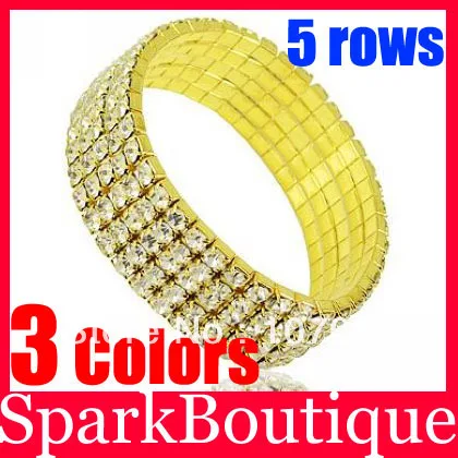 (Скидка 56% на оптовую продажу) 4 ряда Стразы браслет стальной цветной теннисные