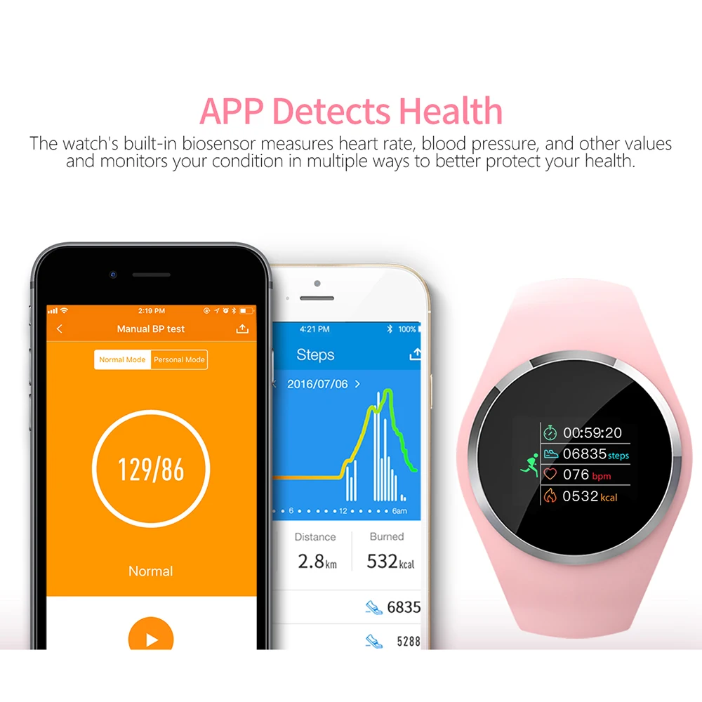 Водонепроницаемый Bluetooth женский умный Браслет ярких цветов браслет для женщин