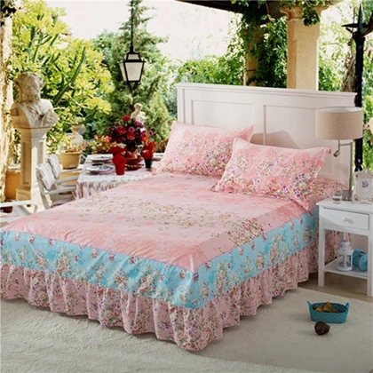 Fitted Sheet9 Геометрическая Полосатая юбка для кровати, гофрированная простыня для принцессы, покрывало из хлопка, плотная простыня для близнецов, покрывало для королевского размера - Цвет: Fitted Sheet9