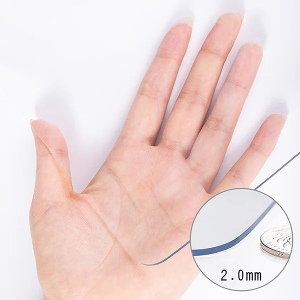 2mm Transparent Медленное дерево, мягкая стеклянная скатерть, Прозрачная ПВХ, настольная, водонепроницаемая, маслостойкая, для кухни, столовой, коврик 1,3 мм, 1,6 мм, 2 мм, 3 мм - Цвет: 2mm Transparent