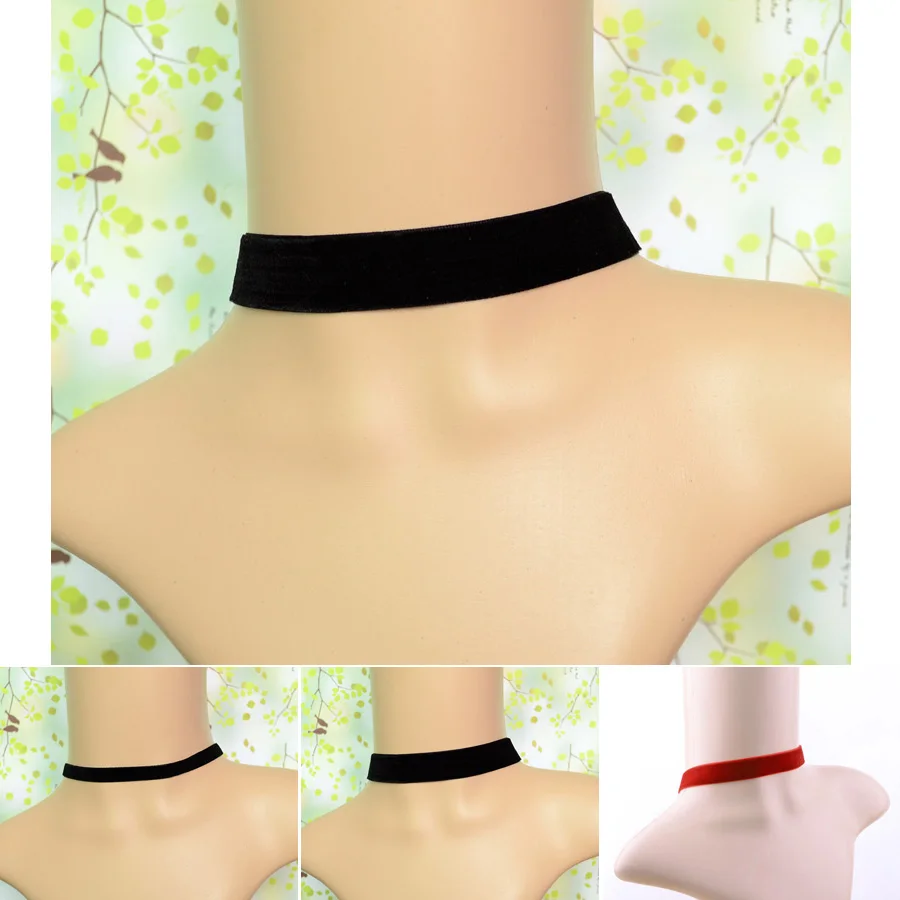 Женский простой Бархатный чокер в стиле хиппи винтажное ожерелье из