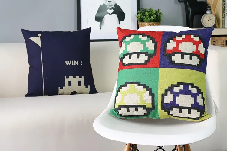Веселые игры мультфильм Супер Марио Подушки Детские Подушки свадебное белье Подушки Детские случае Главная Декоративные Подушки Детские Диван Подушки