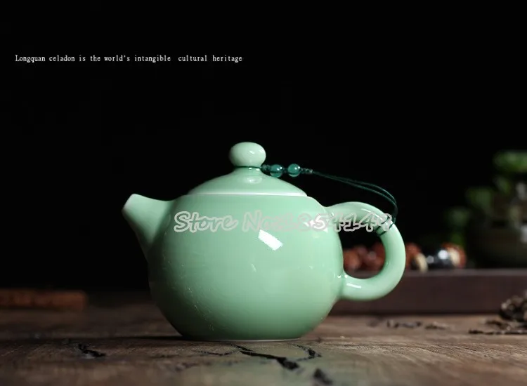 230 мл Горячая хрустящая глазурь Brother Kiln Longquan Celadon Zisha керамика Искусство большой емкости Исин глина антикварный фарфоровый чайник