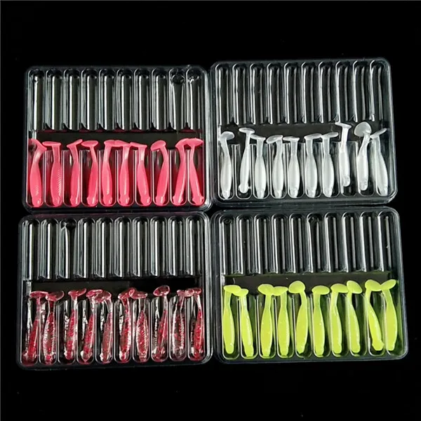 Tsurinoya, 40 шт., 3 см, 0,2 г, Мягкая приманка, приманка для рыбалки, leurre shad, силиконовая приманка, Т-образный хвост, рыболовное оборудование - Цвет: 40PCS T