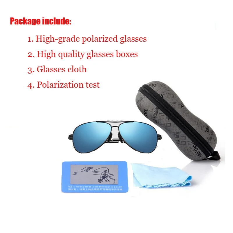 

High quality aluminum and magnesium polarizing sunglasses Men's sun glasses A203 dazzle colour tide driving glasses and box