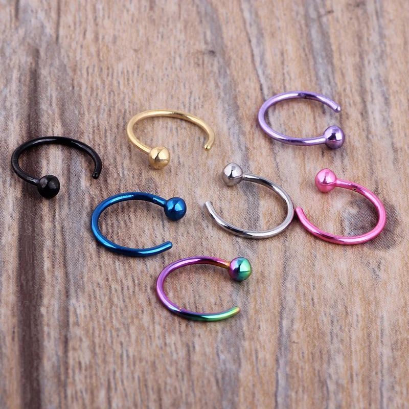 Кольцо TIANCIFBYJS Steel Clicker сегментное в нос 20g ювелирные изделия для тела серьга