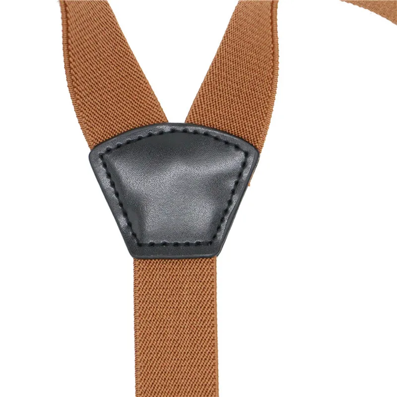 Fan shape leather solid kids clothes suspender adjustable 2.5cm width wedding high quality Y back kraft paper packed gift | Аксессуары