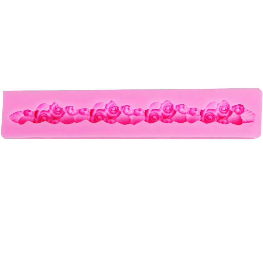 10PCS/SET Rose Flower Cake Border Silicone Mold Wedding Fondant Decorating Tools Gumpaste Chocolate Candy Clay Moulds m709 | Дом и сад