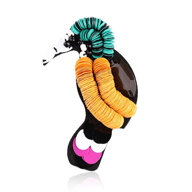 OneckOha блестящая брошь дятел с блестками булавка животное Броши DIY ткань