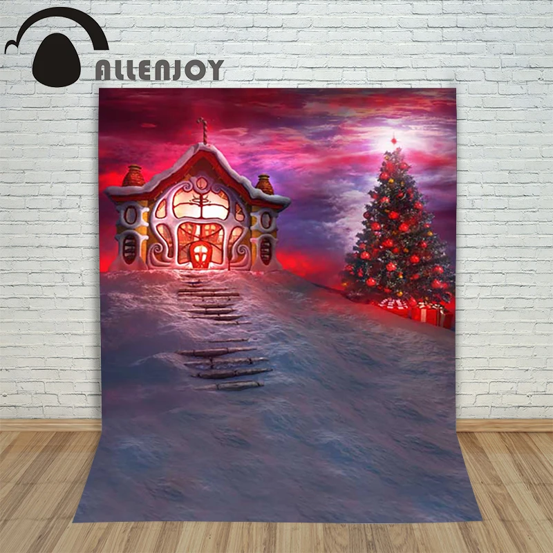 Allenjoy фотостудия красное небо Рождественский Снежный дом Рождественская елка