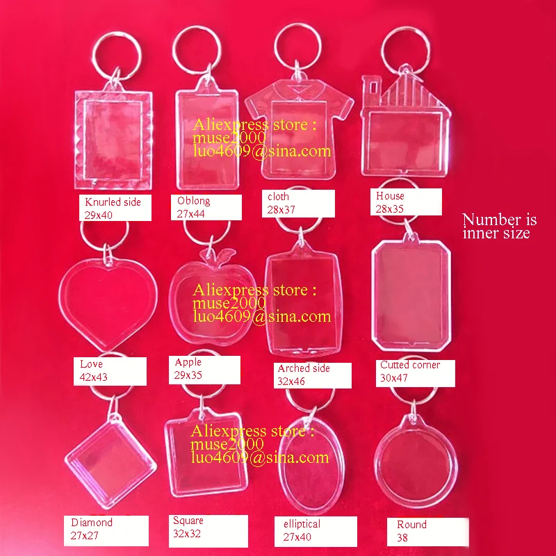 Брелок с прозрачным окошком фоторамка сплавлением брелок для ключей подвесная