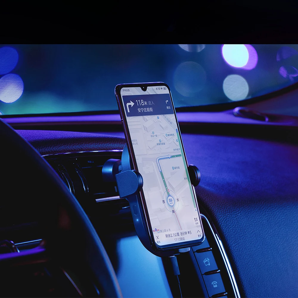 

Original Xiaomi Mijia Wireless Car Charger 20W Max Electric Auto Pinch 2.5D Glass Ring Lit For Mi 9 (20W) MIX 2S / 3 (10W) Qi