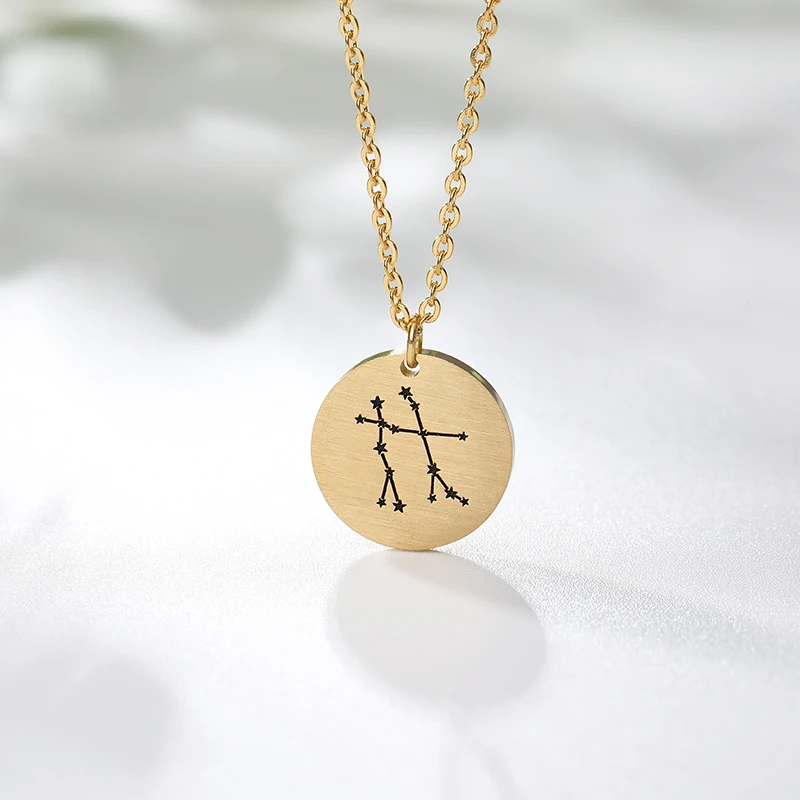 Модное ожерелье с 12 созвездиями и вырезами для монет эффектное подвеской в виде