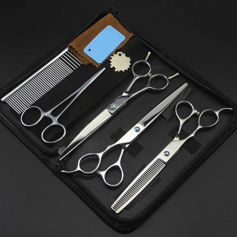 

Professional Left Hand Available Straight Curved Thinning Pet Scissor Set Dog Hair Cut Hairdressing Style Grooming Shear