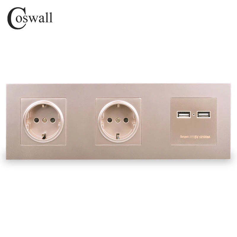 Настенная панель COSWALL для пк двойная розетка 16 а европейская электрическая