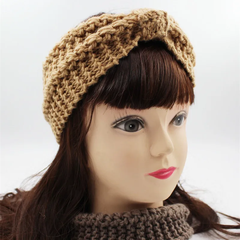 1PC Women Lady Crochet Fishbone Hair Band Turban Knitted Headband Headwrap Winter Ear Warmer Hairband Girls Accessories |