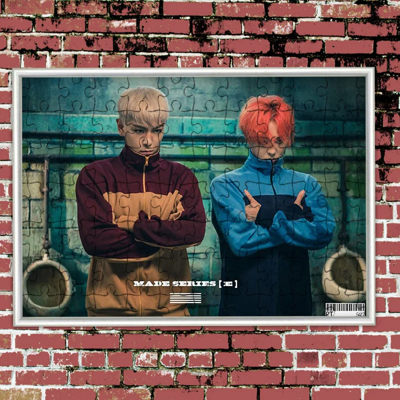 [MYKPOP] пазлы BIGBANG GD и TOP 120 шт. с фоторамкой украшение стола коллекция любителей KPOP