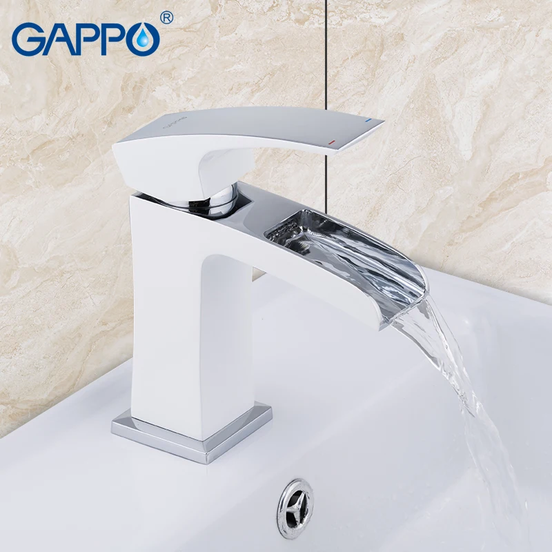 GAPPO смеситель для раковины водопада белый и хромированный кран латунный раковина