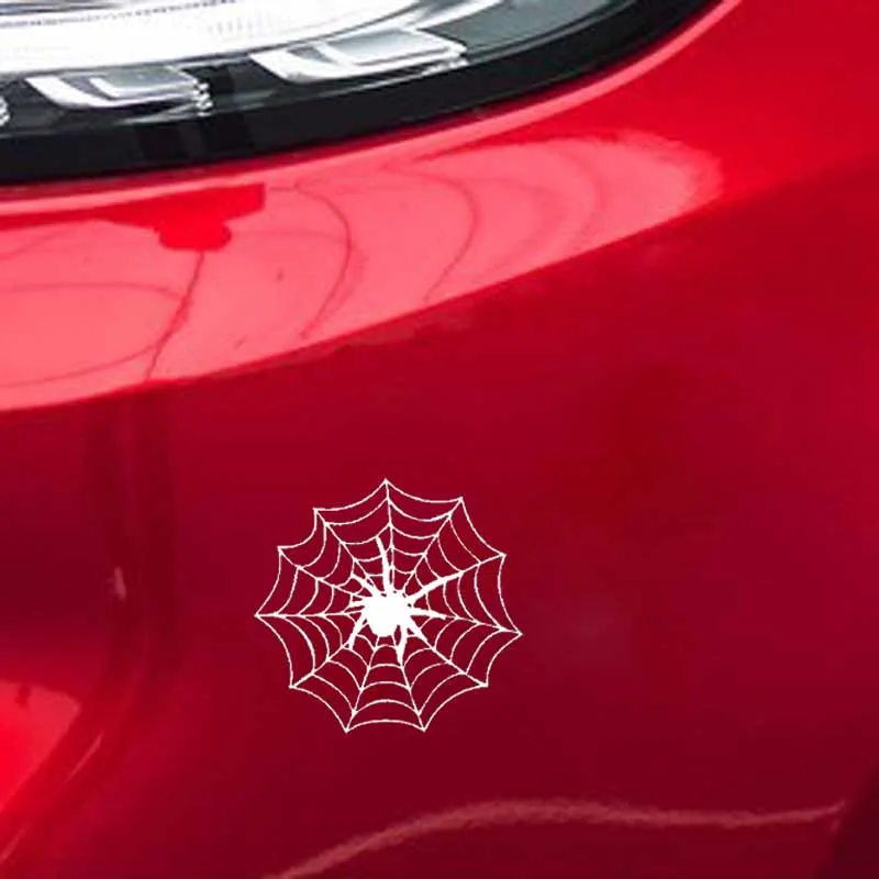 

YJZT 12.7CM*11.9CM Spider in Spiderweb Creepy Car Sticker Vinyl Decal Black/Silver C19-0222
