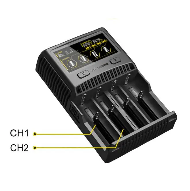 

NITECORE SC4 Intelligent Faster Charging Superb Charger with 4 Slots 6A Total Output Compatible IMR 18650 14450 16340 AA Battery
