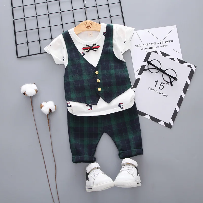 Комплекты одежды для маленьких мальчиков хлопковый свадебный жилет