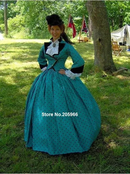 1800s в викторианском стиле платье времен/1860s гражданская война платье/Обувь для