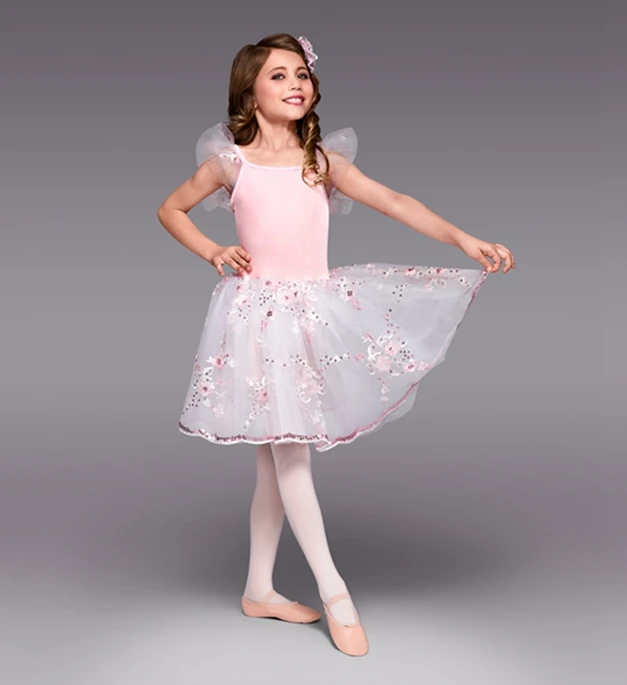 

Новое Розовое балетное платье принцессы для девочек, tu лирическое балетное платье Bailarina для дня рождения трико