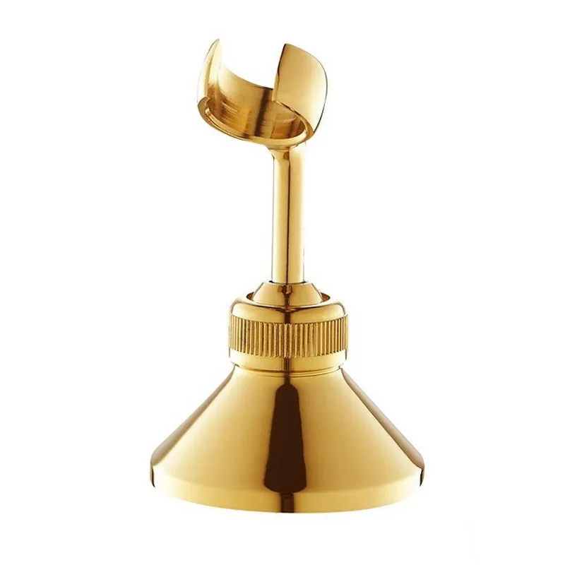 luxury gold color polished brass bathroom hand held mixer shower head holder bracket wall fixture bathroom accessory ash063 free global shipping