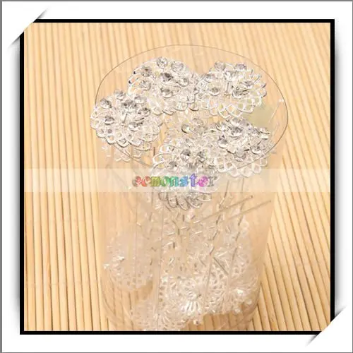 Free Shipping Shining Rhinestone Screw Hair Pins 100% brand new and high quality 16002947|screw m10|screw protectorpin flower |