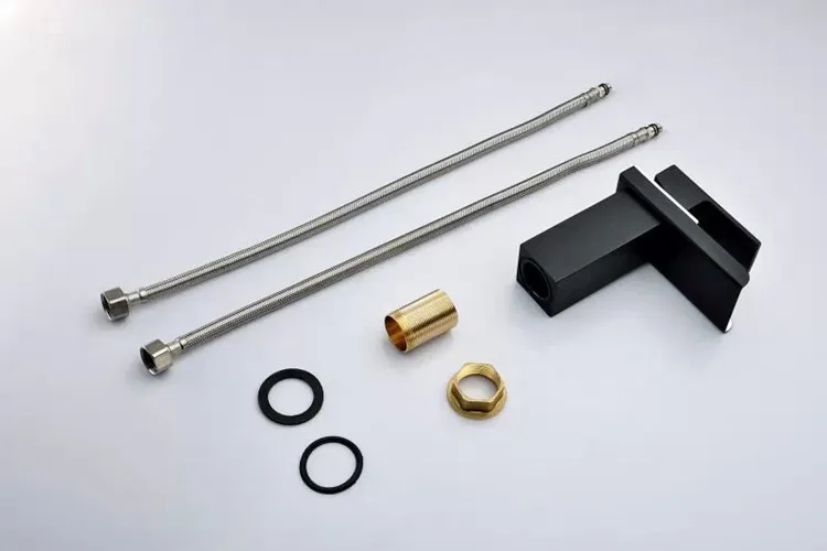 Черный цвет кран для ванной с водопадом от DONA санитарный горячей и холодной воды