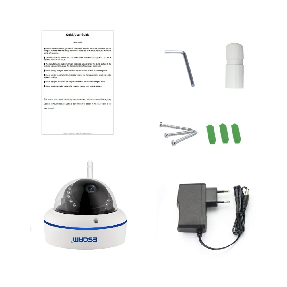 Водонепроницаемая купольная IP камера ESCAM Speed QD800WIFI 2MP 1080P с подключением AP|Камеры