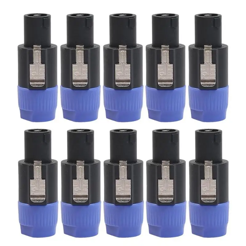 

ALLOYSEED 10pcs 4Pole 4Pin NL4FC Connector Ohm Plug Speaker Audio Cable Plug Adapter Adapter 4 Pin Speakon Female Jack Accessory