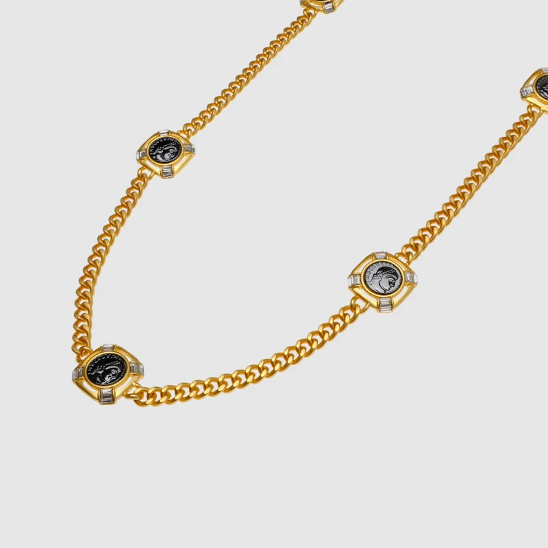Винтажное ожерелье с портретом аморота золотого цвета|fashion necklace|necklace fashionvintage