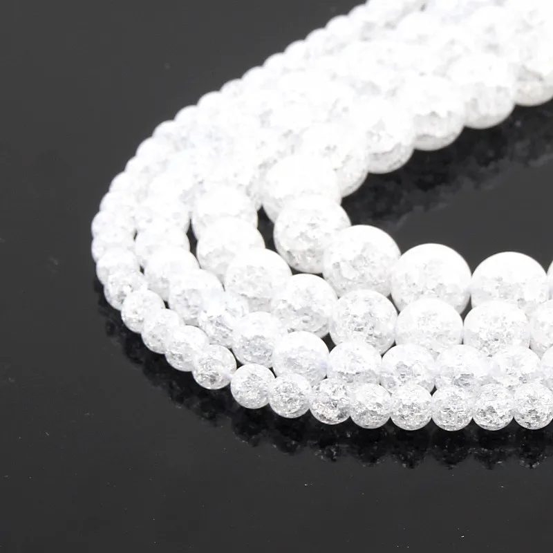 Бусины из натурального камня ручной работы прозрачные треснутые кварцевые