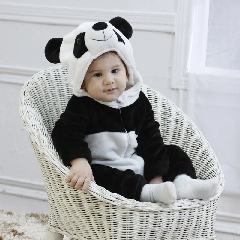 Панда Kigurumi Пижама для малышей Комбинезоны новорожденных комбинезон кролик