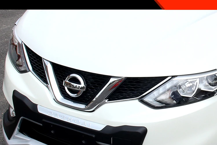 Шрифт решетка гриль крышка отделка литья для Nissan Qashqai J11 Rogue Sport ABS хром стиль