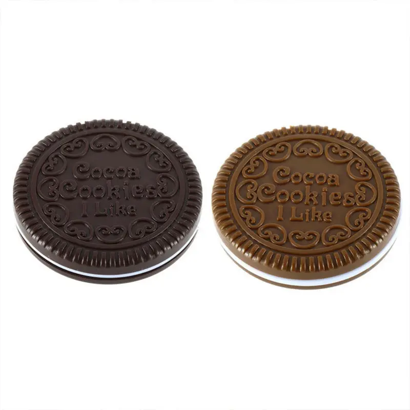 1pcs Cute Chocolate Cookie Shaped Fashion Design Makeup Mirror with 1 Comb Set | Красота и здоровье