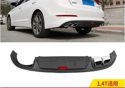 Армейский зеленый Для Elantra автомобильные аксессуары Задний бампер протектор двойной диффузор спойлер для 17 Elantra бампер задний спойлер - Цвет: Армейский зеленый